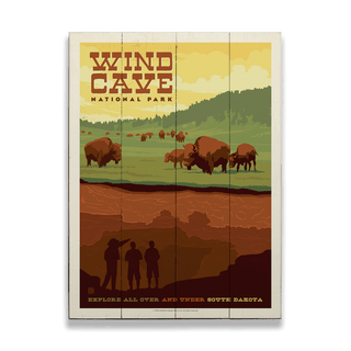 Wind Cave National Park - Wood Plank Wall Art Wood & Metal Signs Anderson Design Group