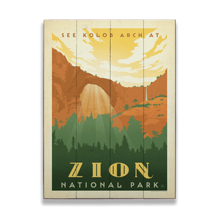 Zion National Park Kolob Arch - Wood Plank Wall Art Wood & Metal Signs Anderson Design Group