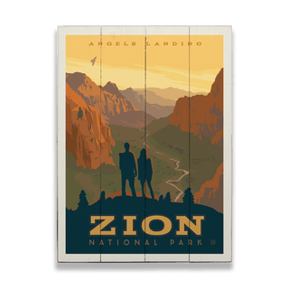 Zion National Park Angels Landing - Wood Plank Wall Art Wood & Metal Signs Anderson Design Group