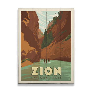 Zion National Park River Walk - Wood Plank Wall Art Wood & Metal Wall Art Anderson Design Group