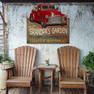 Grandpa's Garden Vintage Truck Wall Decor Cut-Ups Old Wood Signs