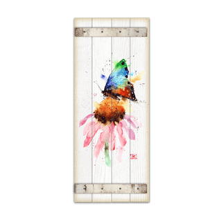 Butterfly and Coneflower - Wood Plank Wall Art Wood & Metal Signs Dean Crouser