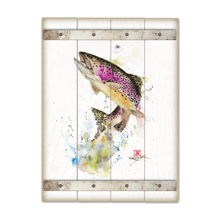 Jumping Trout - Wood Plank Wall Art Wood & Metal Signs Dean Crouser