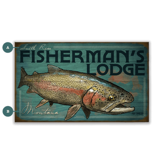 Fisherman's Rainbow Lodge - Wood & Metal Wall Art Wood & Metal Signs Ed Anderson