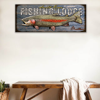 Rainbow Fishing Lodge - Wood & Metal Wall Art Wood & Metal Signs Ed Anderson