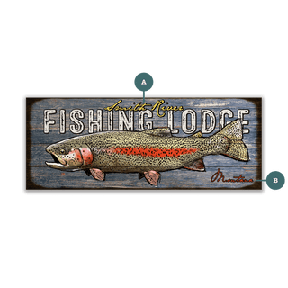 Rainbow Fishing Lodge - Wood & Metal Wall Art Wood & Metal Signs Ed Anderson