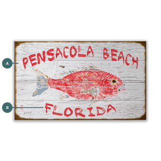 Pensacola Snapper - Wood & Metal Wall Art Wood & Metal Signs FishAye Trading Company