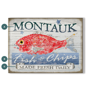 Montauk Fish & Chips - Wood & Metal Wall Art Wood & Metal Signs FishAye Trading Company