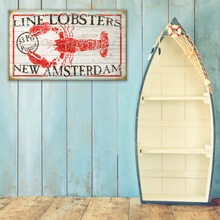 Line Lobsters - Wood & Metal Wall Art Wood & Metal Signs FishAye Trading Company