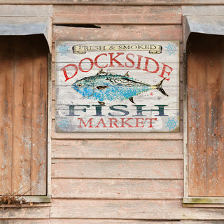 Dockside Fish Market - Wood & Metal Wall Art Wood & Metal Signs FishAye Trading Company