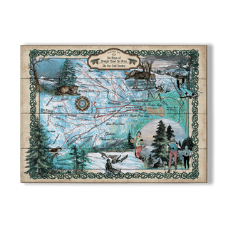 Ski Runs of Bridger Bowl - Wood & Metal Wall Art Wood & Metal Signs Lisa Middleton