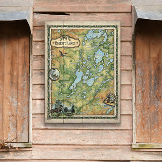 Brainerd Lakes, Minnesota Vintage Map - Wood & Metal Wall Art Wood & Metal Signs Lisa Middleton