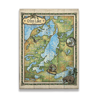 Cross Lake, Minnesota Vintage Map - Wood & Metal Wall Art Wood & Metal Signs Lisa Middleton