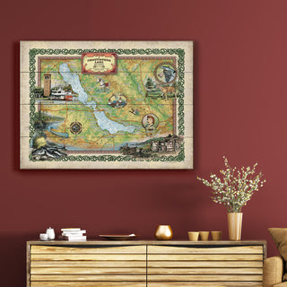 A New Map of Chautauqua Lake - Wood & Metal Wall Art Wood & Metal Wall Art Lisa Middleton