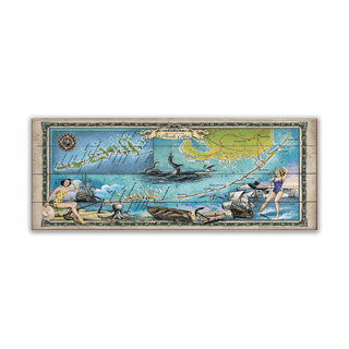 The Florida Keys Vintage Map - Wood & Metal Wall Art Wood & Metal Signs Lisa Middleton