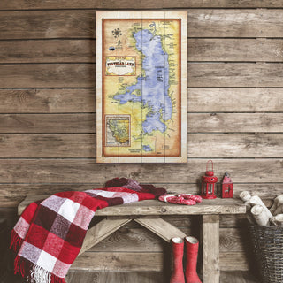 A New Map of Flathead Lake, Montana - Wood & Metal Wall Art Wood & Metal Signs Lisa Middleton