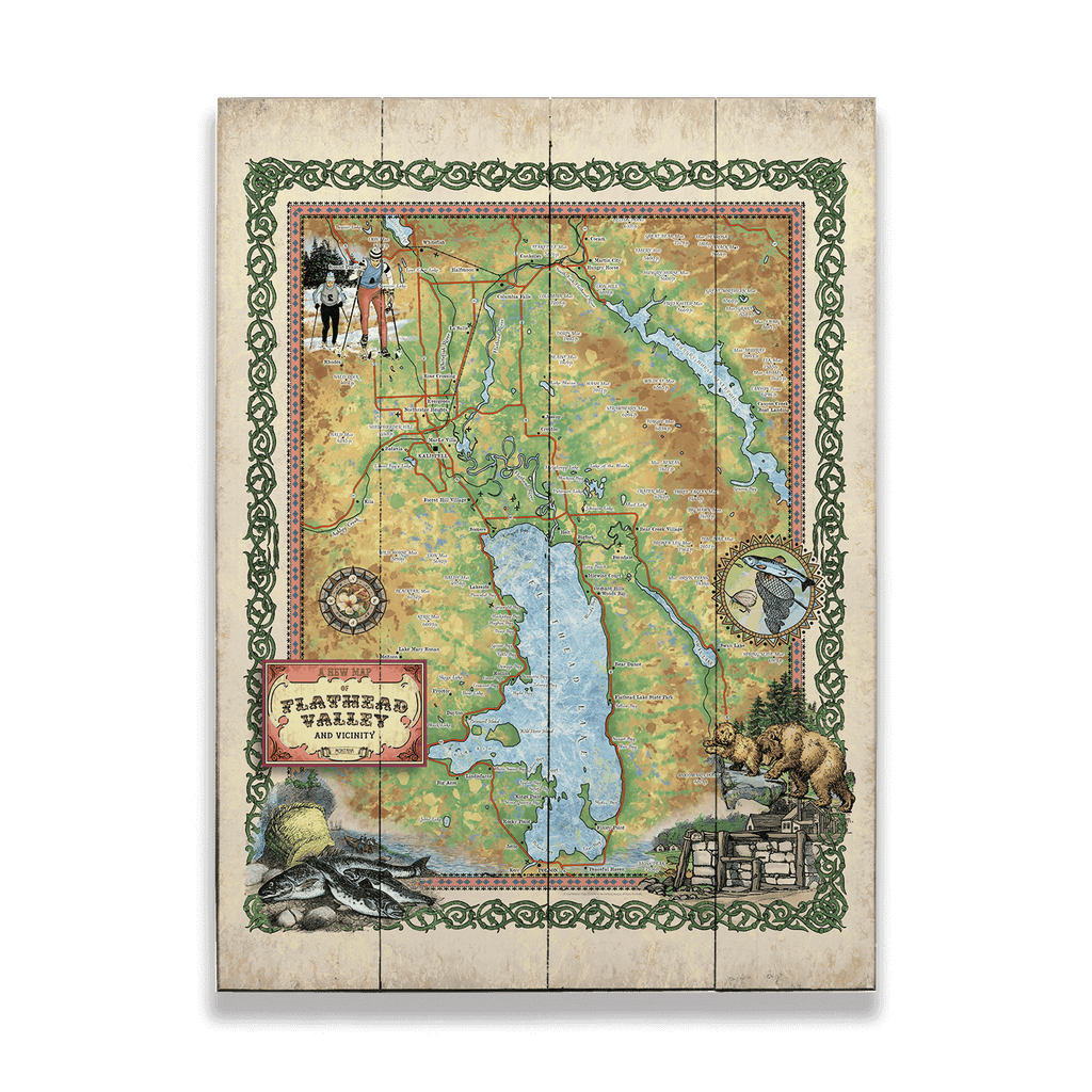 Historic Flathead Valley Montana - Wood & Metal Wall Art – Old Wood Signs