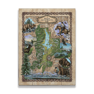 Hiking Trails of Grand Teton National Park, Wyoming - Wood & Metal Wall Art Wood & Metal Signs Lisa Middleton