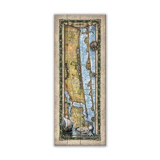 Hutchinson Island, Florida Vintage Map - Wood & Metal Wall Art Wood & Metal Signs Lisa Middleton