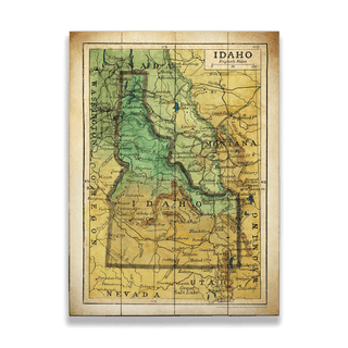 Historic 1906 Map of Idaho - Wood & Metal Wall Art Wood & Metal Signs Lisa Middleton