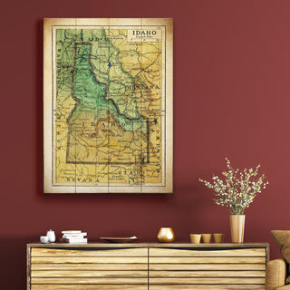 Historic 1906 Map of Idaho - Wood & Metal Wall Art Wood & Metal Signs Lisa Middleton