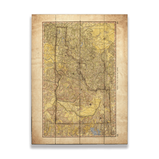 Historic Vintage Map of Idaho - Wood & Metal Wall Art Wood & Metal Signs Lisa Middleton