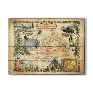 Ski Runs of Jackson Hole Mountain Resort - Wood & Metal Wall Art Wood & Metal Signs Lisa Middleton