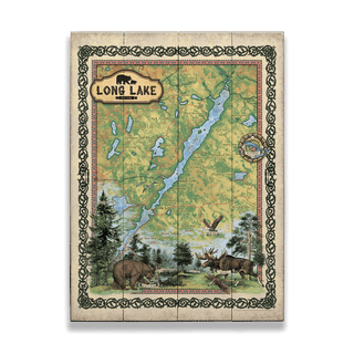 Long Lake, New York Map - Wood & Metal Wall Art Wood & Metal Signs Lisa Middleton