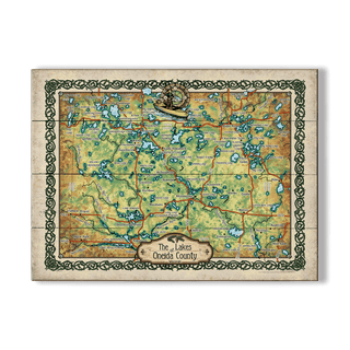 The Lakes of Oneida County, Wisconsin - Wood & Metal Wall Art Wood & Metal Signs Lisa Middleton