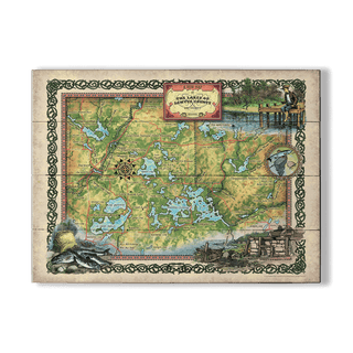 The Lakes of Sawyer County, Wisconsin - Wood & Metal Wall Art Wood & Metal Signs Lisa Middleton