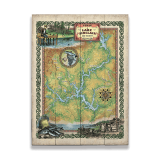 A New Map of Lake Sinclair Georgia - Wood & Metal Wall Art Wood & Metal Signs Lisa Middleton