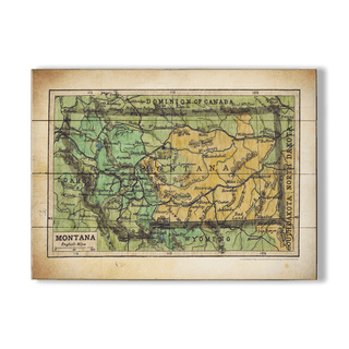 Historic Map of Montana - Wood & Metal Wall Art Wood & Metal Signs Lisa Middleton