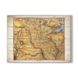 Vintage Map of the Midwest, USA - Wood & Metal Wall Art Wood & Metal Signs Lisa Middleton