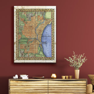 Historic Vintage Map of Milwaukee, Wisconsin - Wood & Metal Wall Art Wood & Metal Signs Lisa Middleton