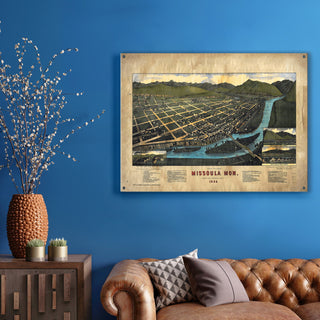 Bird's Eye View of Missoula Montana - Wood & Metal Wall Art Wood & Metal Wall Art Lisa Middleton