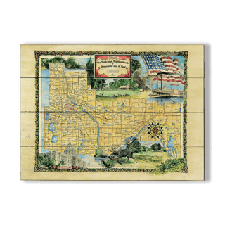 The Parks and Neighborhoods of Minneapolis and St Paul - Wood & Metal Wall Art Wood & Metal Wall Art Lisa Middleton