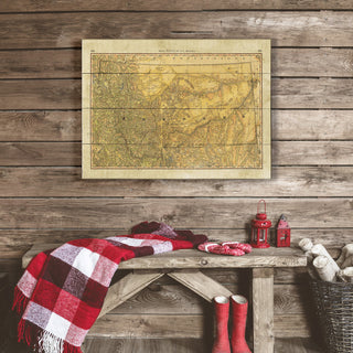 Historic Map of Montana Wagon Roads - Wood & Metal Wall Art Wood & Metal Signs Lisa Middleton