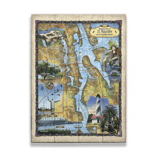 Historic Sites of St. Augustine and Surrounding Beaches - Wood & Metal Wall Art Wood & Metal Signs Lisa Middleton