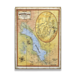 A New Map of Whitefish Lake, Montana - Wood & Metal Wall Art Wood & Metal Wall Art Lisa Middleton