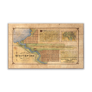 Historic Map of Whitefish, Montana - Wood & Metal Wall Art Wood & Metal Signs Lisa Middleton