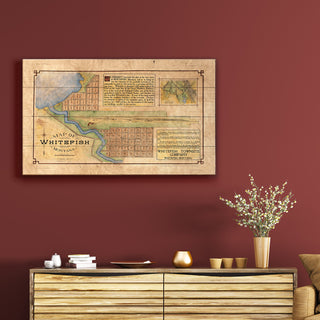 Historic Map of Whitefish, Montana - Wood & Metal Wall Art Wood & Metal Signs Lisa Middleton