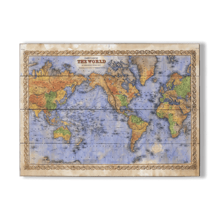 Colton's Map of the World - Wood & Metal Wall Art Wood & Metal Signs Lisa Middleton