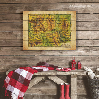 Historic Wyoming Map - Wood & Metal Wall Art Wood & Metal Signs Lisa Middleton
