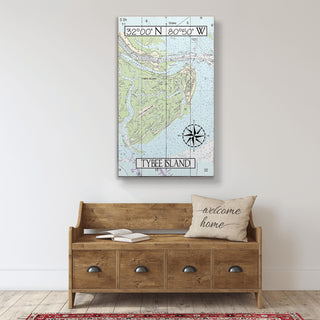 Tybee Island, GA, Area Chart - Wood & Metal Wall Art Wood & Metal Wall Art Joanne Murphy