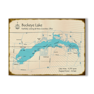 Buckeye Lake, Ohio - Wood & Metal Wall Art Wood & Metal Signs Lake Art