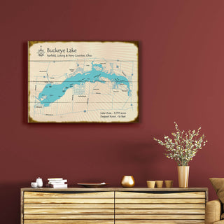 Buckeye Lake, Ohio - Wood & Metal Wall Art Wood & Metal Signs Lake Art