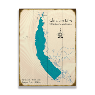 Cle Elum Lake, Washington - Wood & Metal Wall Art Wood & Metal Signs Lake Art