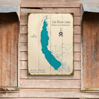 Cle Elum Lake, Washington - Wood & Metal Wall Art Wood & Metal Signs Lake Art