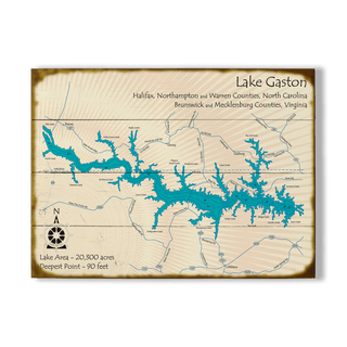 Lake Gaston, NC VA - Wood & Metal Wall Art Wood & Metal Signs Lake Art