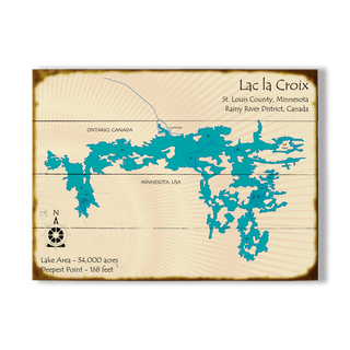 Lac la Croix - Wood & Metal Wall Art Wood & Metal Signs Lake Art